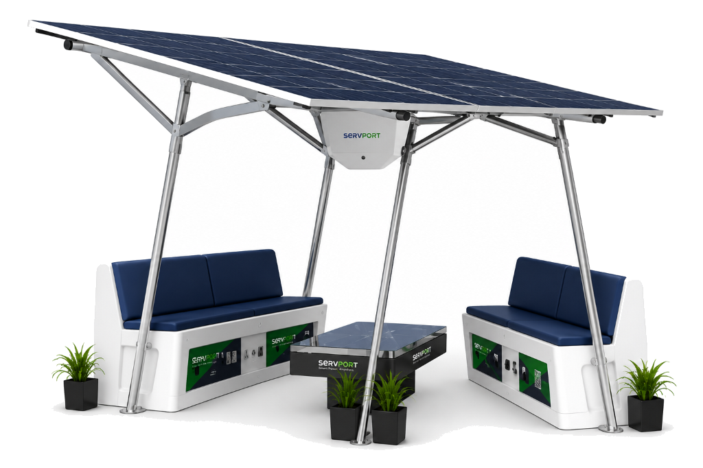 Servport Solar Gazebo Benches